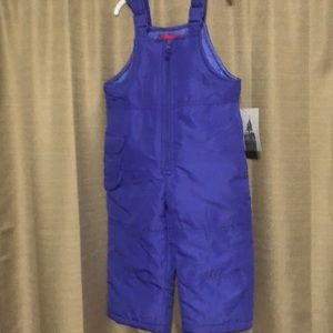 NWT London Fog Purple Snow bibs Sz 3t
